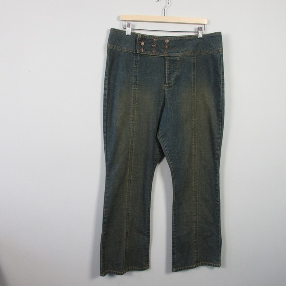Route 66 Stretch Fit Jeans Women 18W Blue Low Rise Y2K Brat Bootcut Mall Rat 650 - Picture 1 of 13